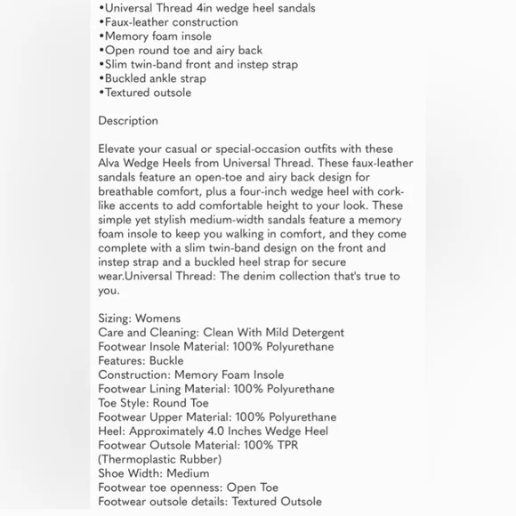 Universal Thread Women's Brown Bohemian Boho Cork Wedge 4 In Heels. Size 8.5 - Picture 8 of 8